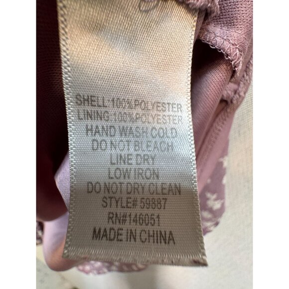 Monteau Los Angeles Womens Floral Cinched Front Sundress Sze M Mauve Floral Boho - Picture 4 of 13